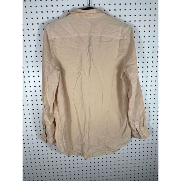 Babton Top Babaton UTILITY SHIRT Peach Button Front Long Sleeve size S - Picture 2 of 7